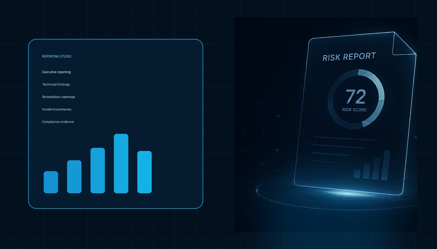 SteelCortex Reporting Studio dashboard illustration