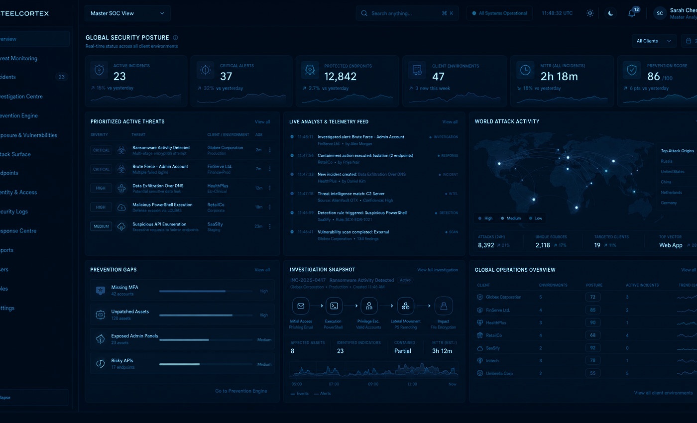 SteelCortex SOC Dashboard